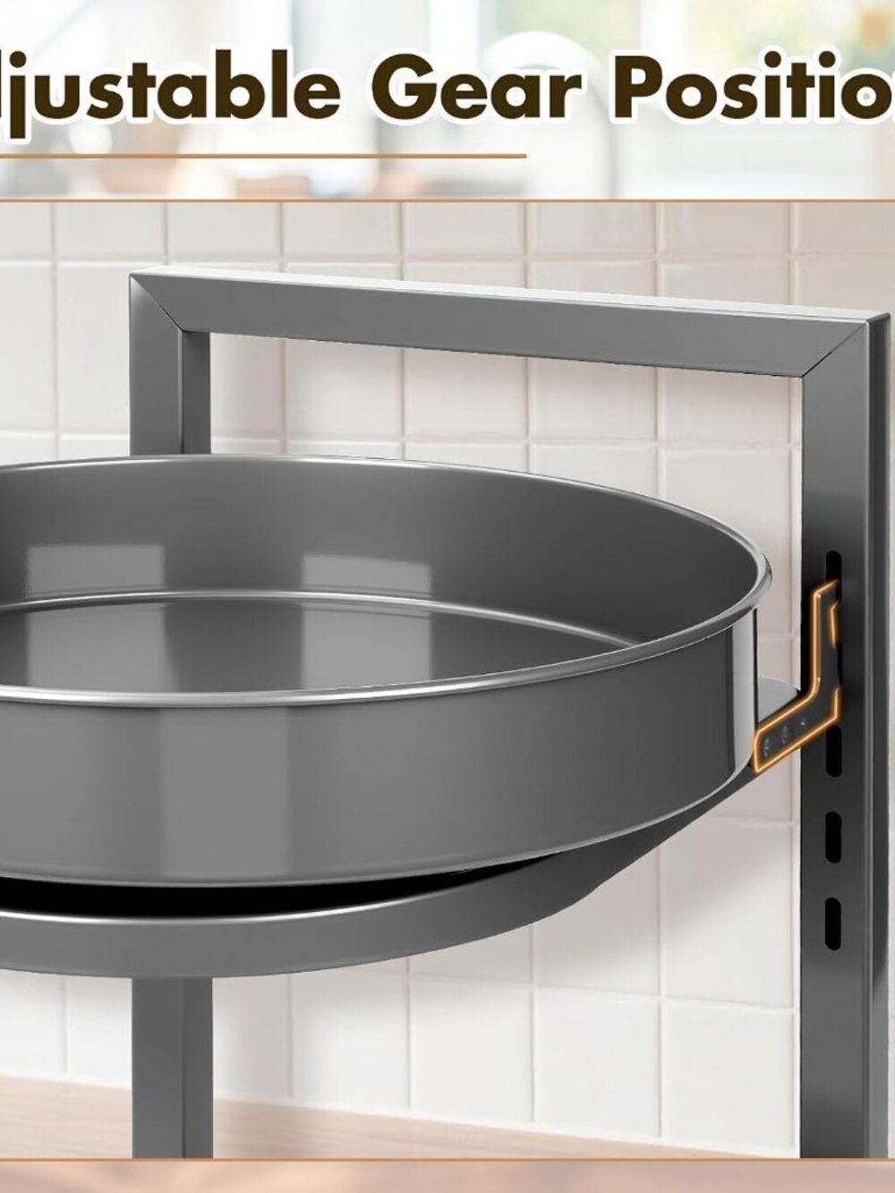 Rotatable CounterAdjustable Double-layer Circular Seasoning Storage Rack - Picture 3 of 5